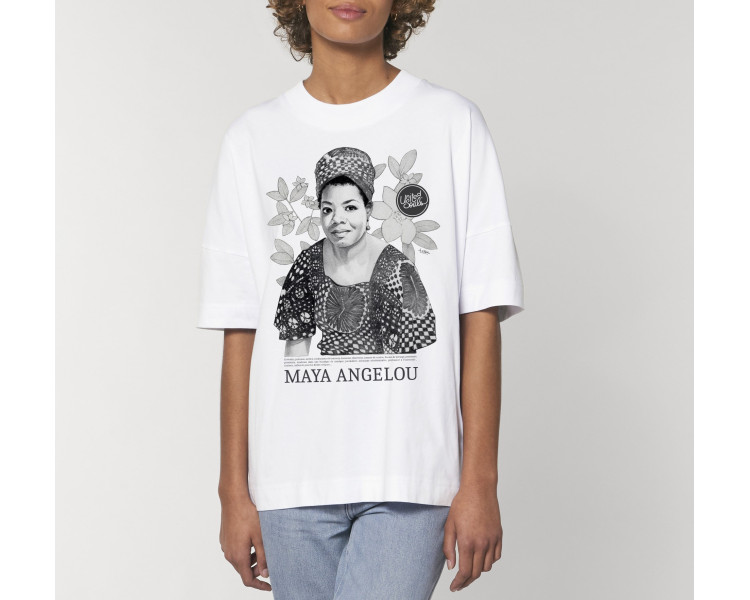 T-shirt unisex oversize | Maya Angelou  blanc