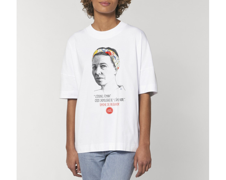 T-shirt unisex oversize | Simone de Beauvoir blanc
