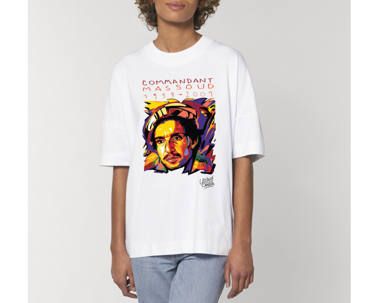 T-shirt unisex oversize  | Ahmed Chah Massoud blanc